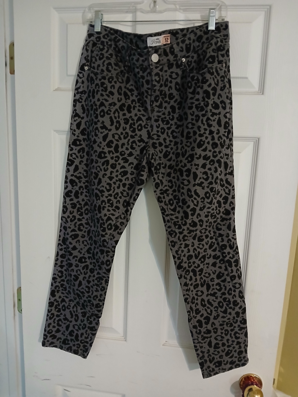 Royalty For Me Gray and Black Leopard Skinny Jeans